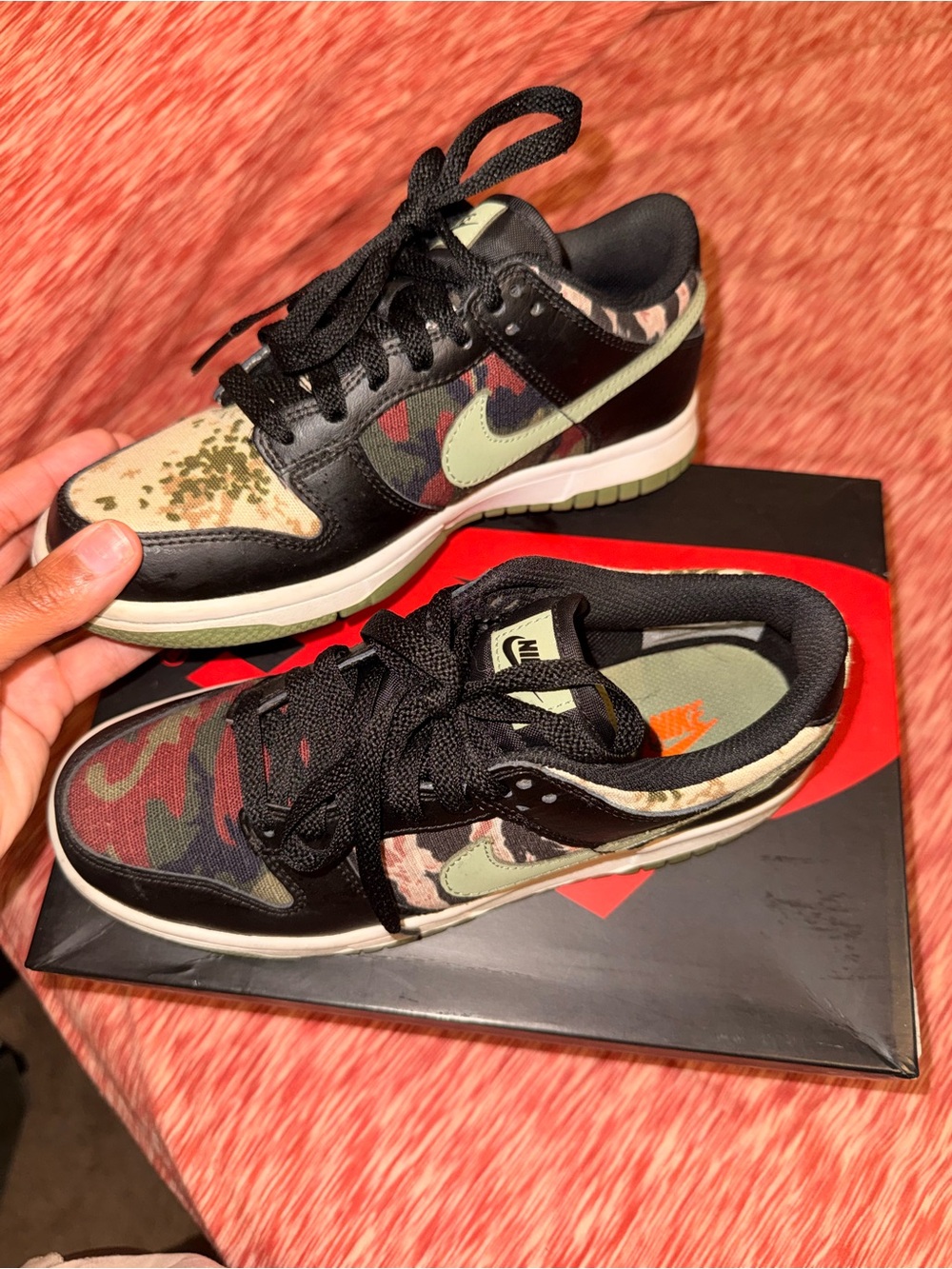 Nike Dunk Low Camouflage Sneakers - Black, Olive, Beige